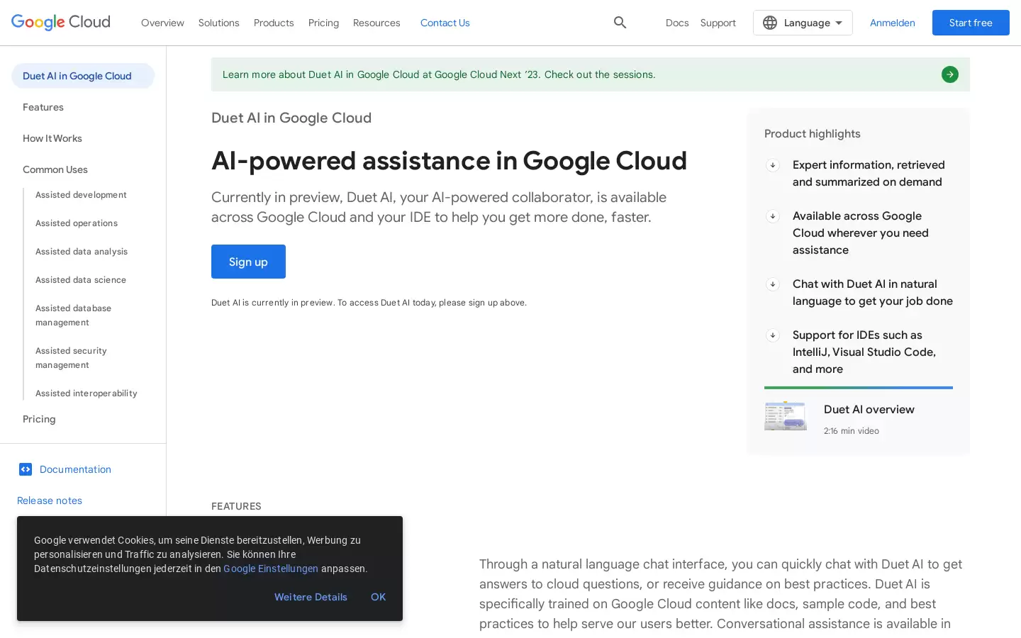 Duet AI : 一个始终在线的 AI 协作者,为用户提供需要的帮助