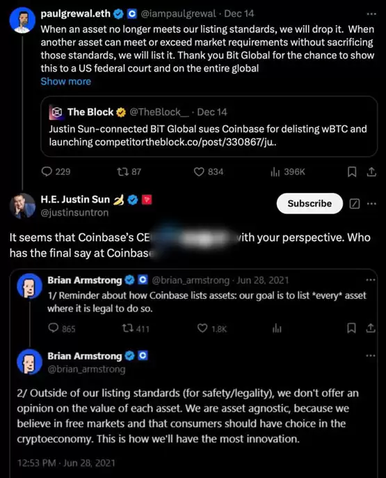 Coinbase下架WBTC遭BiTGlobal起诉!孙宇晨加入战场:双标