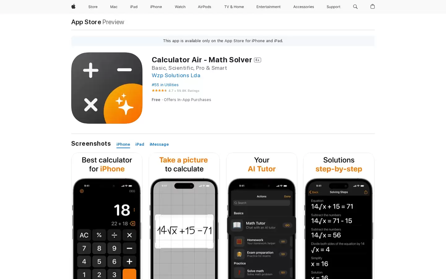 Calculator Air : 手机拍照即可做题解题App