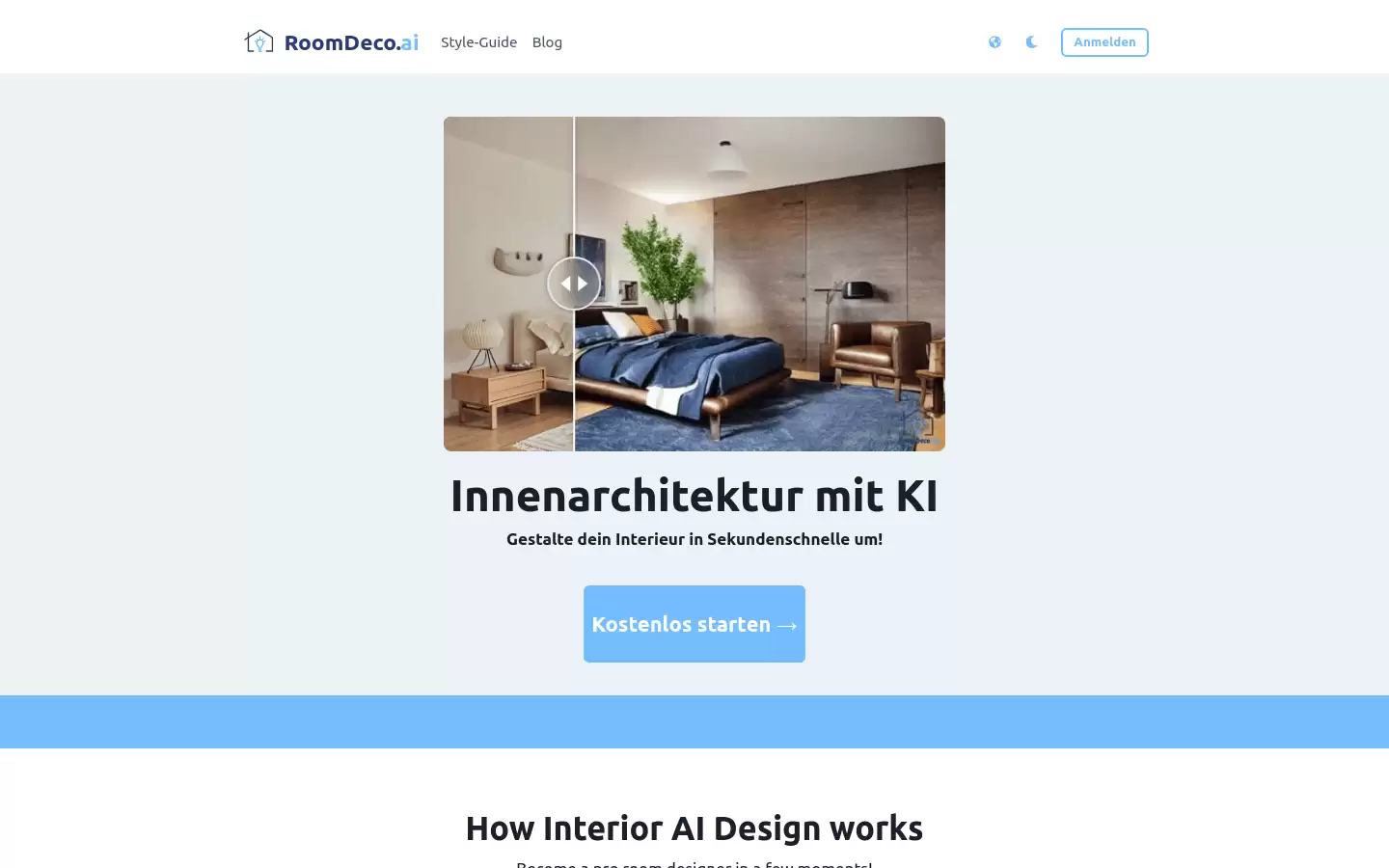 RoomDeco.ai : AI室内设计，免费试用