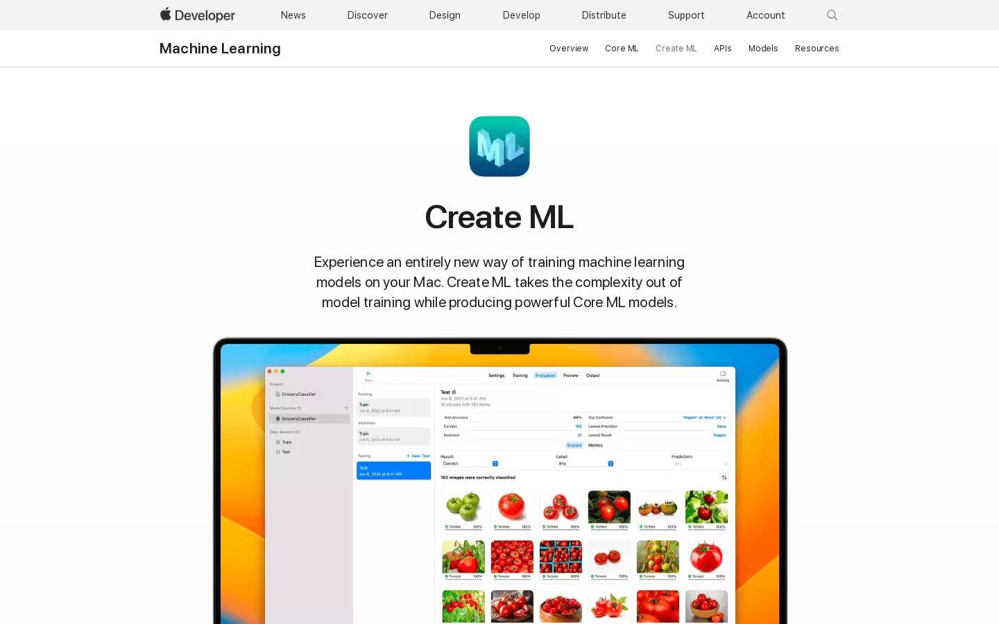 Create ML : Apple官方机器学习模型训练框架