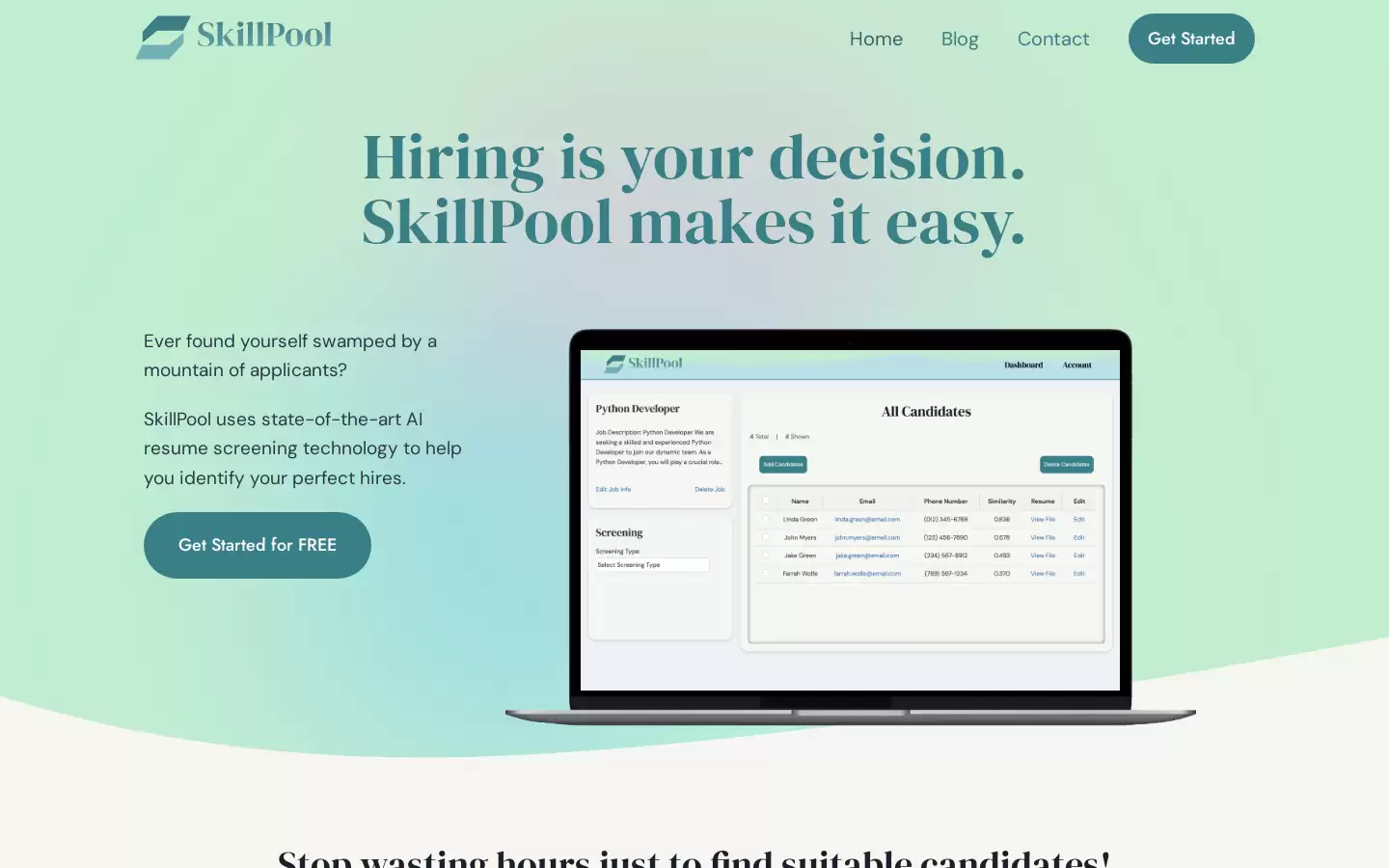 SkillPool : AI简历筛选