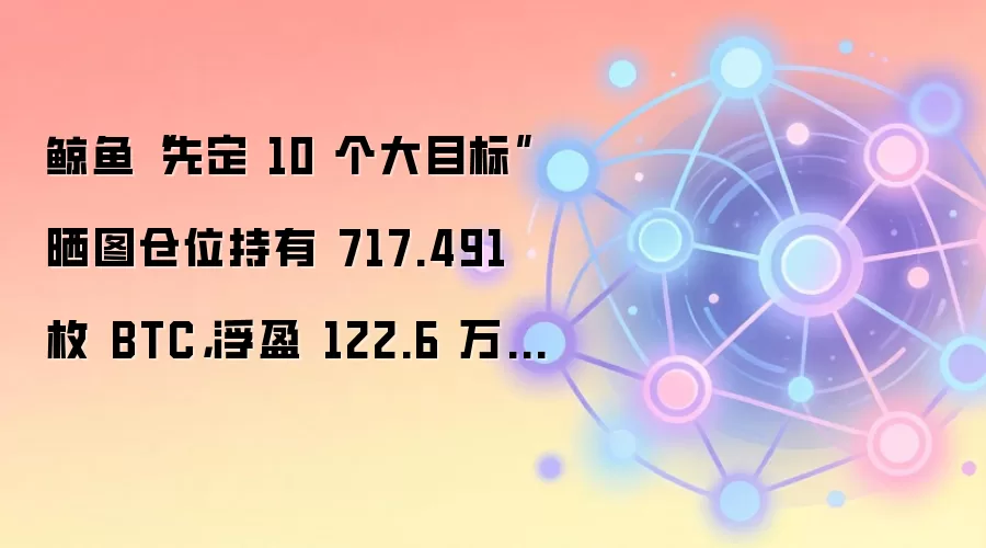 鲸鱼“先定 10 个大目标”晒图仓位持有 717.491 枚 BTC,浮盈 122.6 万美元