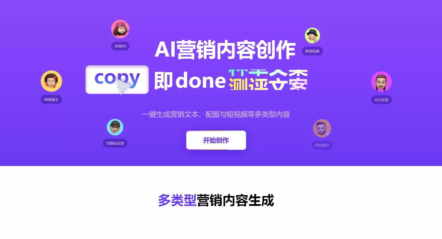 快文copydone : 一款基于人工智能的营销内容生成工具