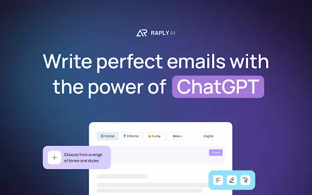 Raply.AI - ChatGPT Email Assistant AI : AI助手，优化和简化电子邮件沟通