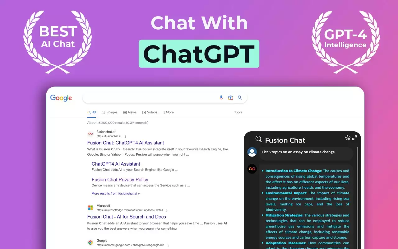 ChatGPT for Edge Search GPT 4 Sidebar Copilot : 搜索引擎AI助手，生成AI图片