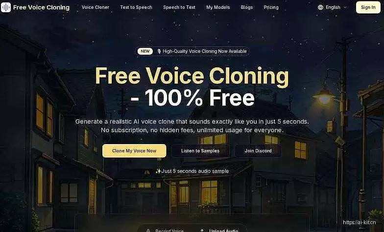 Free Voice Cloning-5秒克隆真人声音的AI神器