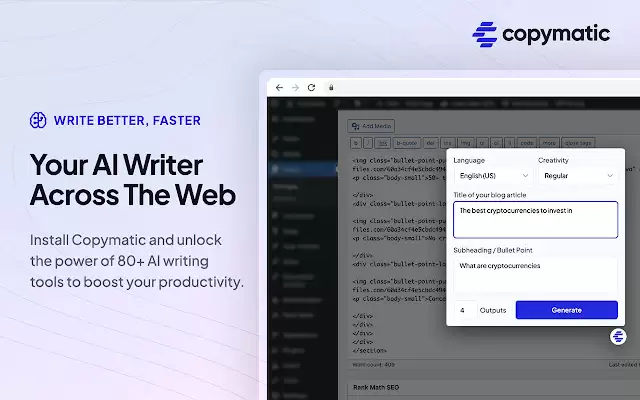Copymatic - AI Content Writer & Chat : 解锁AI写作的无限可能