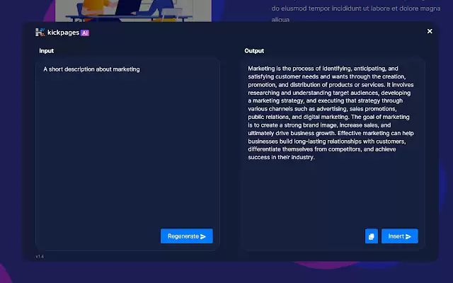 Kickpages AI : 利用人工智能撰写Kickpages页面内容