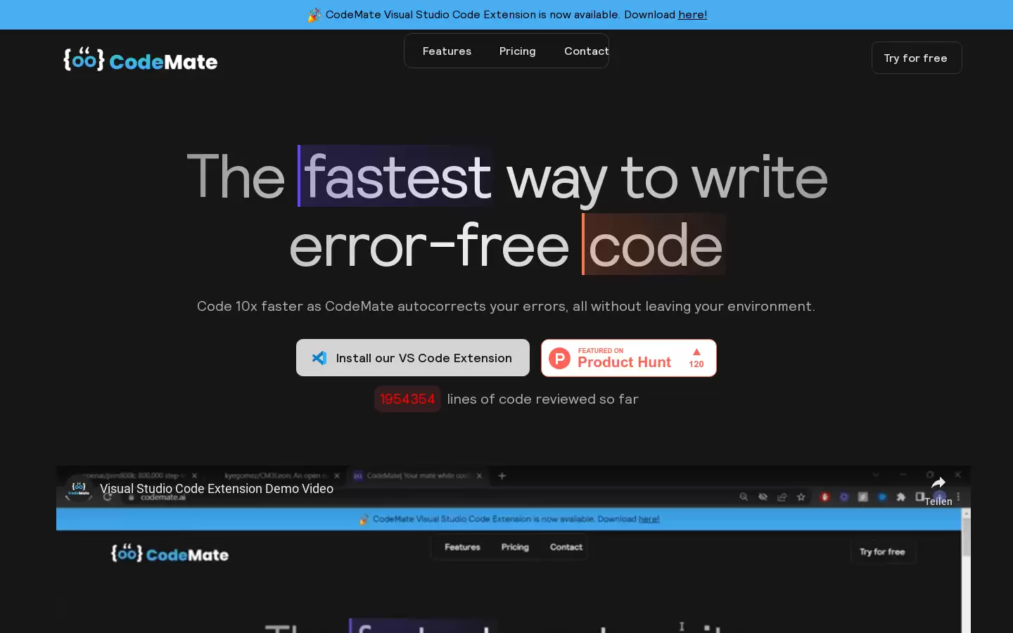 CodeMate : 一个能帮你写和调试代码的AI工具。
