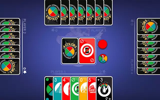 4 COLORS Card Game with AI : 4 COLORS是一款带有AI的美国出牌类型的卡牌游戏，使用特制的4种颜色的牌组。