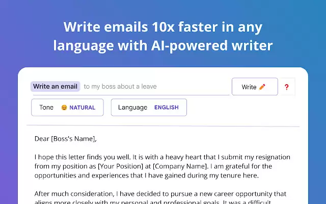 MagicWriter - Your AI Email Writer Assistant : AI邮件助手,快速写邮件