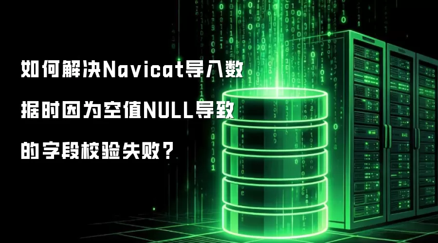 如何解决Na vicat导入数据时因为空值NULL导致的字段校验失败?