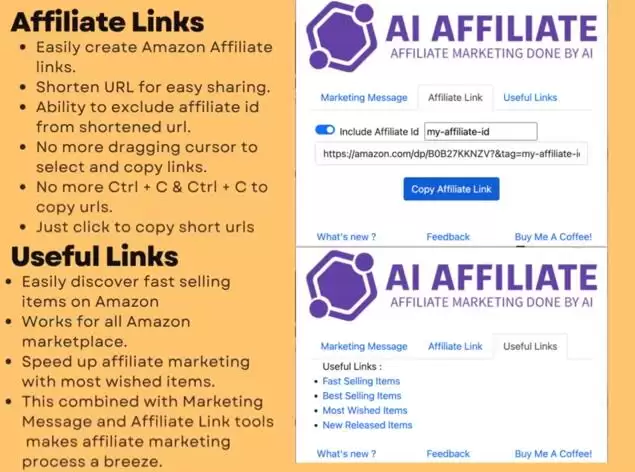 AI Amazon Affiliate Powered With Chat GPT : 简化Amazon Affiliate营销，智能生成营销信息