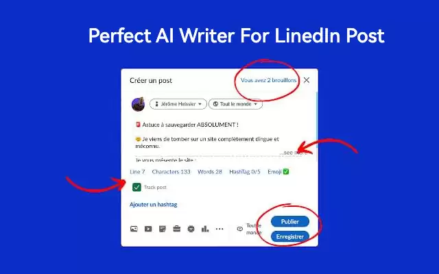 Perfect Writer - Smart AI LinkedIn Post : 智能AI写手，为您创建LinkedIn动态
