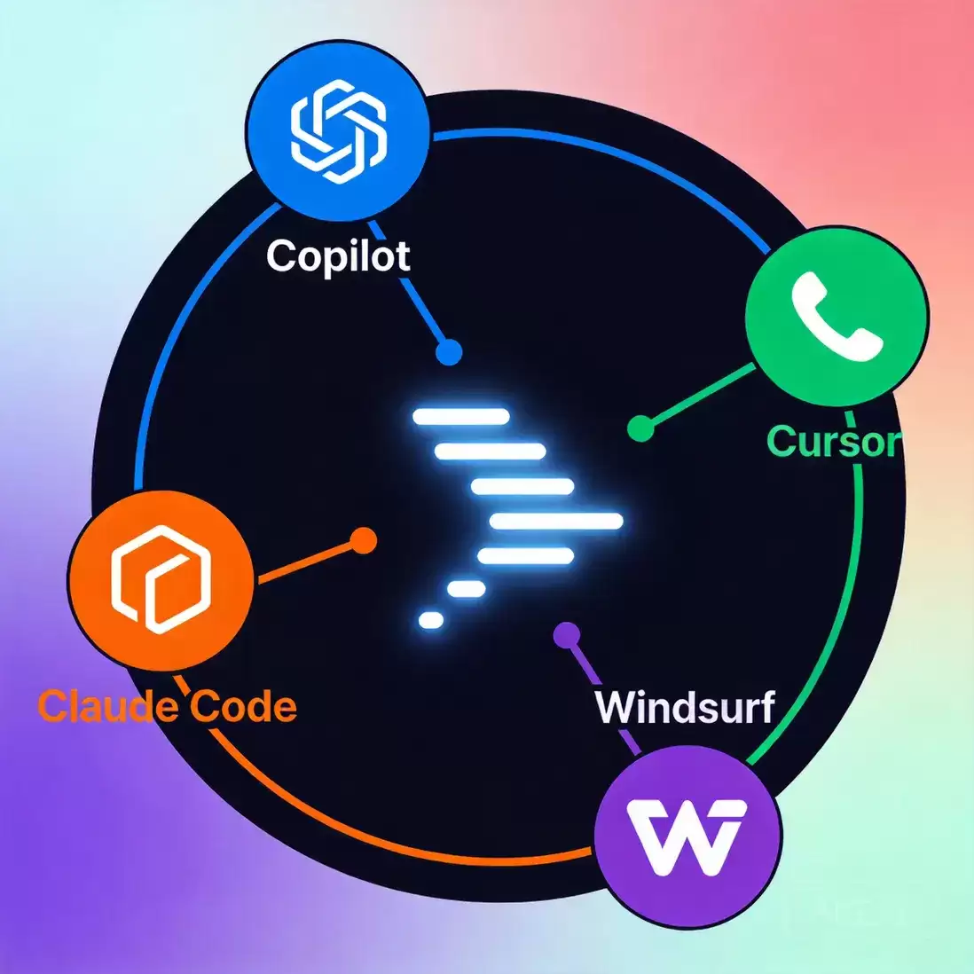 主流 AI 编程工具横向对比：Cursor、Copilot、Windsurf、Claude Code 深度评测（2026）