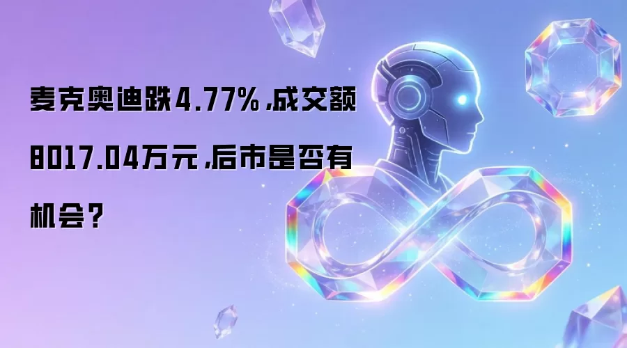 麦克奥迪跌4.77%,成交额8017.04万元,后市是否有机会?