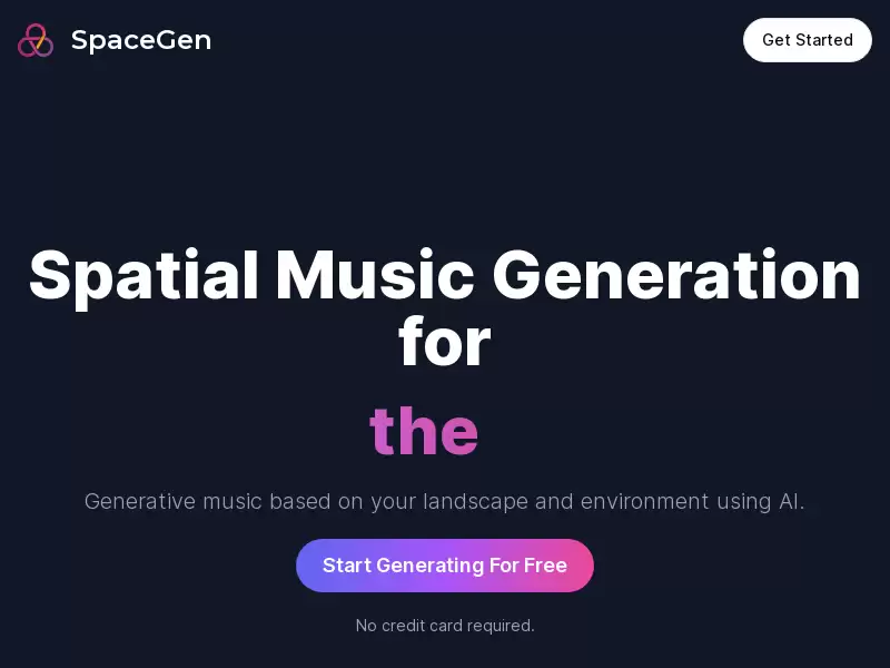 SpaceGen : 基于AI的景观和环境生成的空间音乐