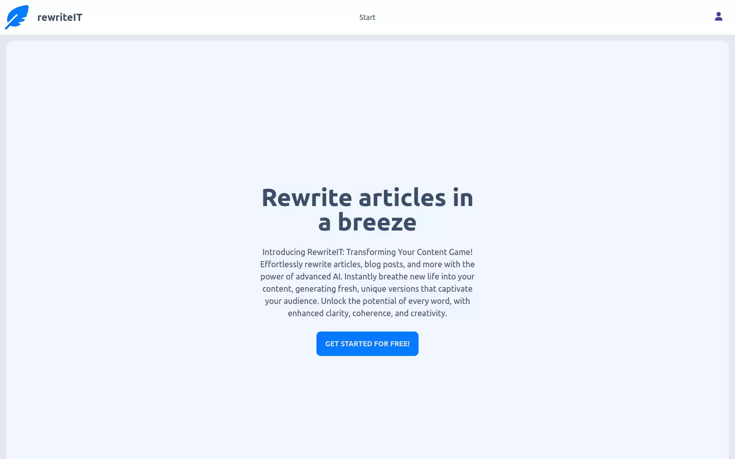 rewriteIT : 用先进的人工智能轻松改写文章、博客和新闻