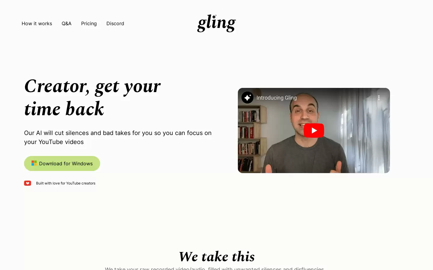 Gling AI : AI视频编辑，自动剪辑无用片段