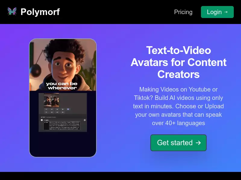 Polymorf : 文本生成视频人物