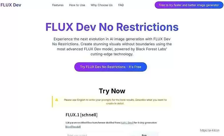 FLUX Dev No Restrictions-无限制AI图像生成神器