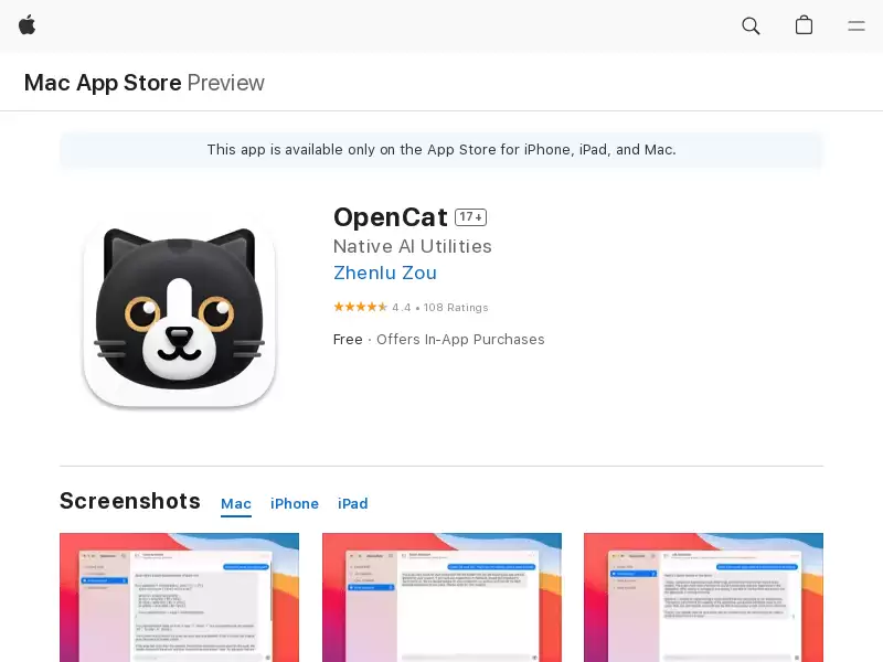 OpenCat : 原生AI工具