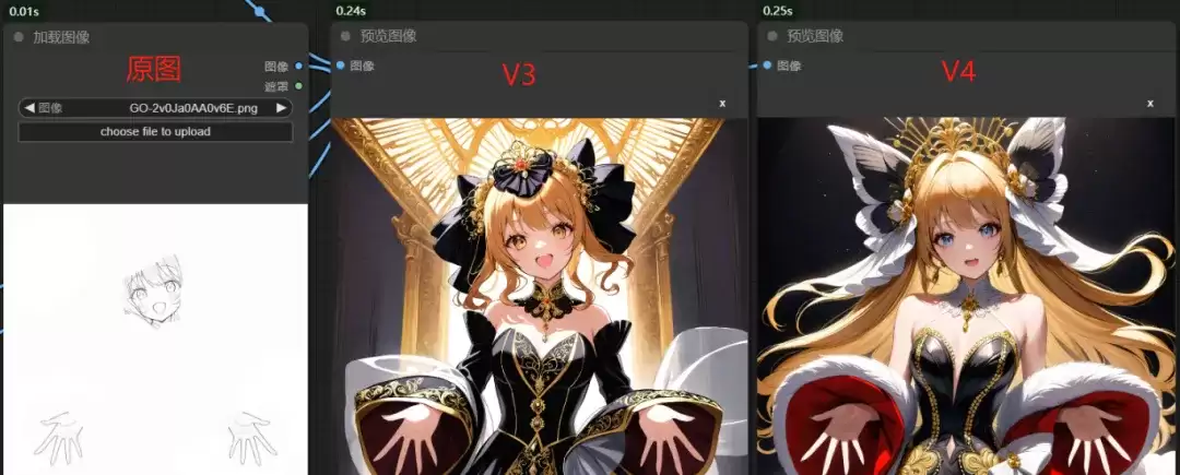 ComfyUI上使用SDXL-ControlNet模型，实现线稿草图涂鸦转绘的AI绘画