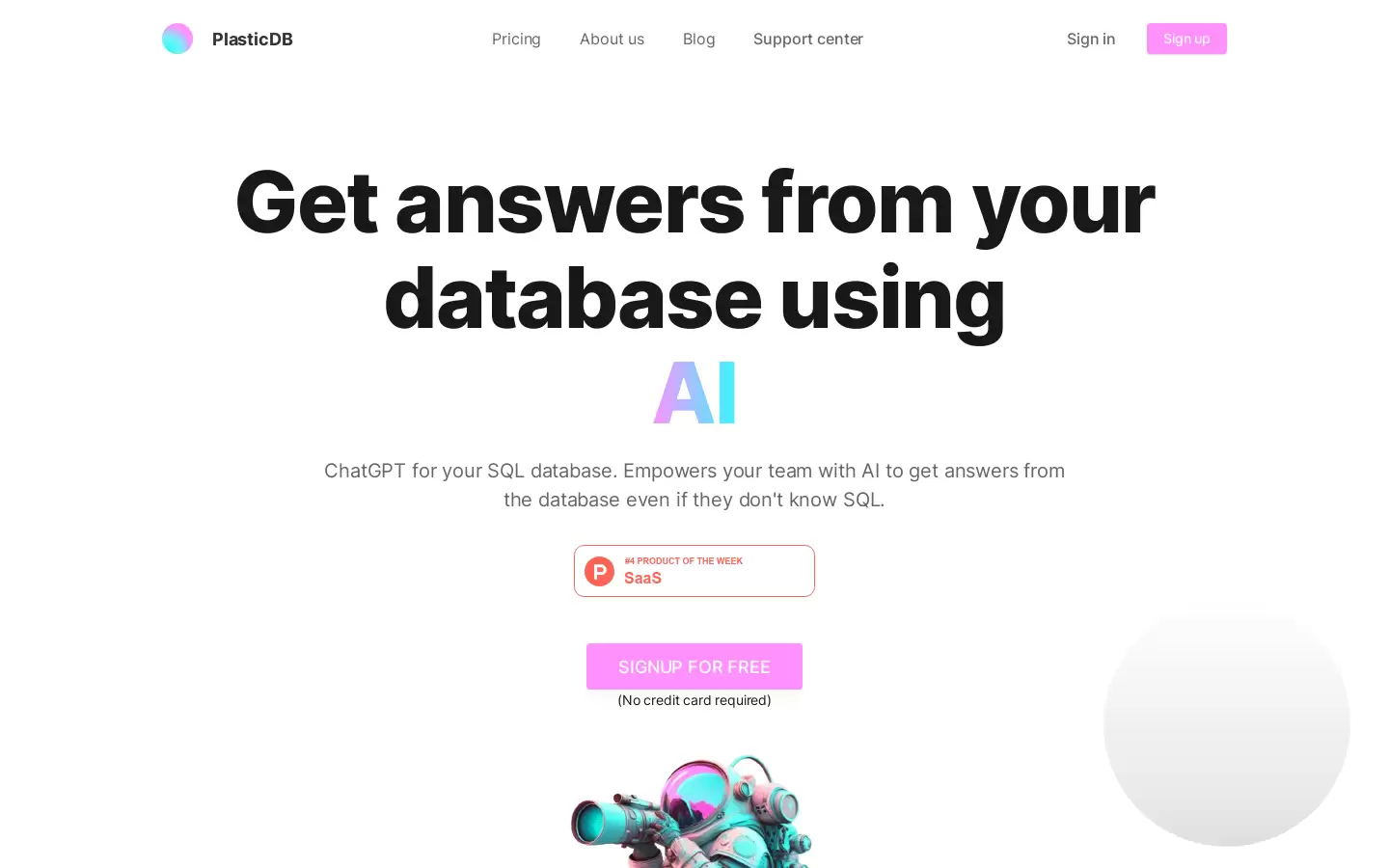 PlasticDB : 使用AI查询数据库，无需SQL知识