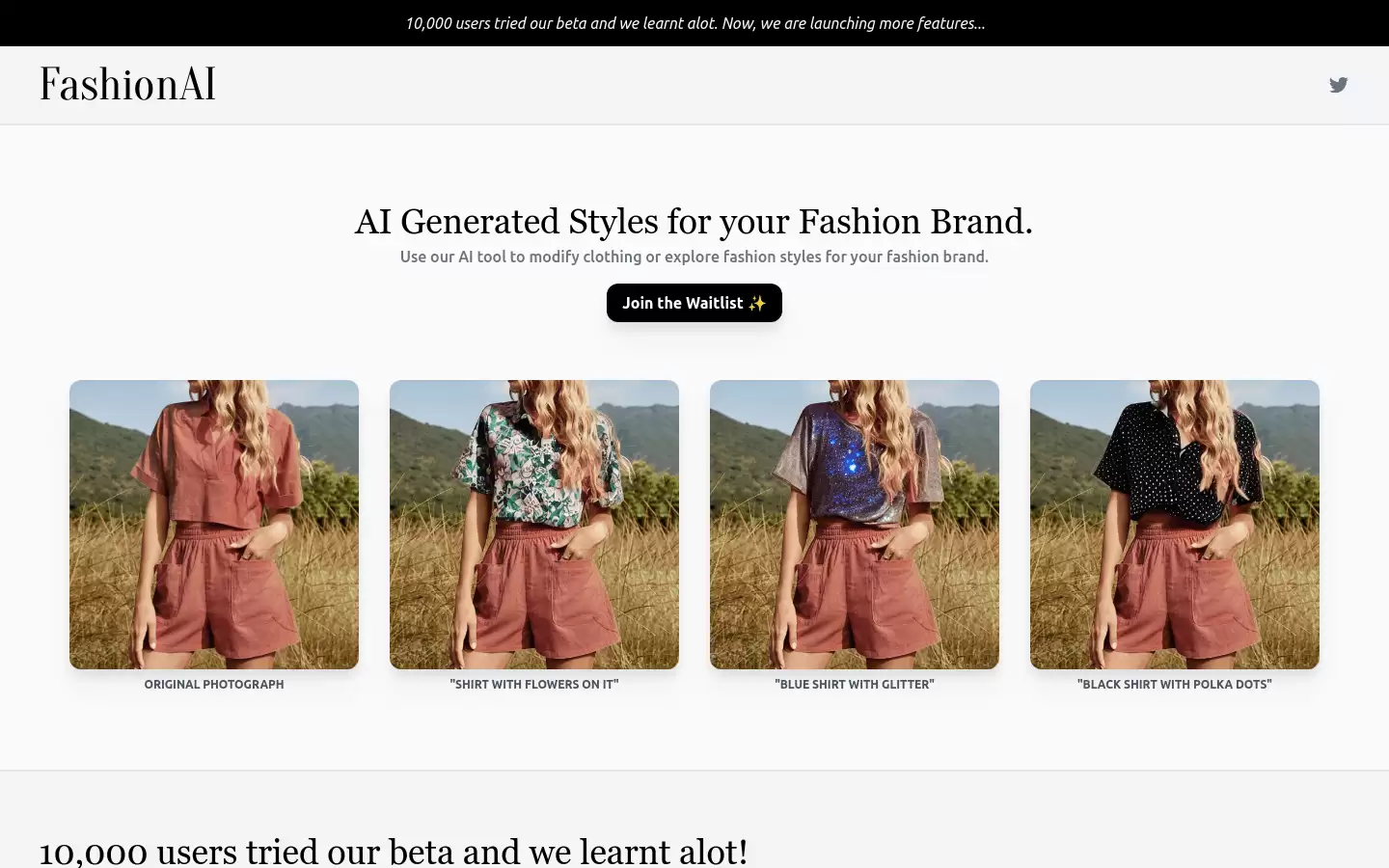 FashionAI : AI生成时尚品牌风格