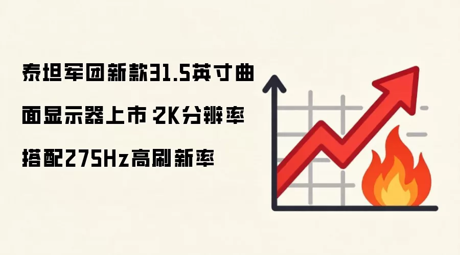 泰坦军团新款31.5英寸曲面显示器上市:2K分辨率搭配275Hz高刷新率