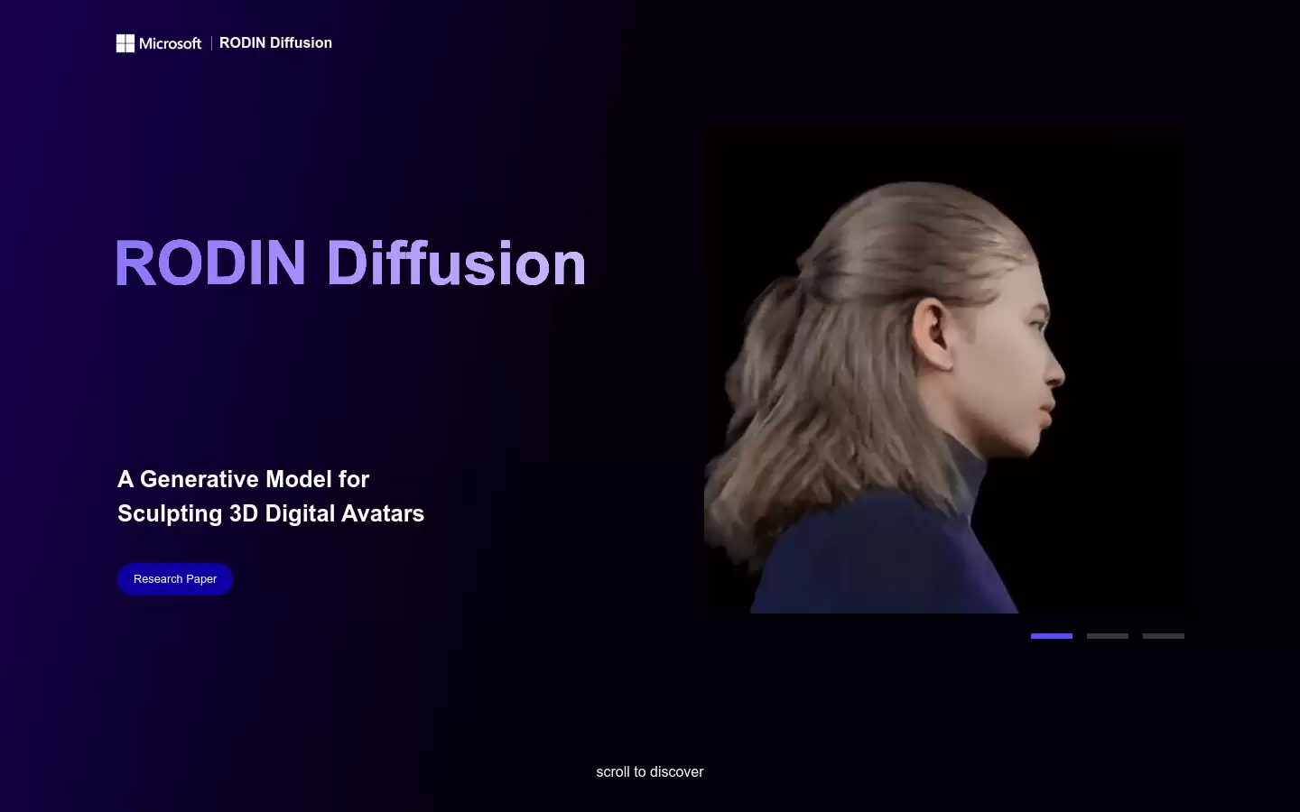 RODIN Diffusion : 高质量3D数字化身生成模型