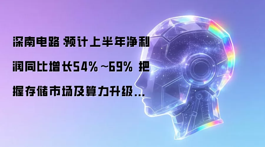 深南电路:预计上半年净利润同比增长54%~69% 把握存储市场及算力升级机遇优化产品结构