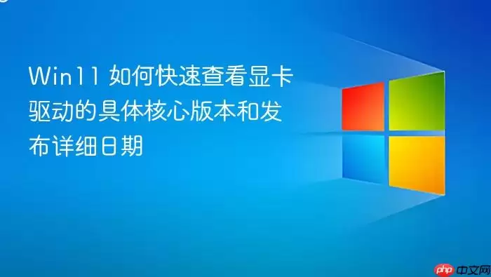Win11 如何快速查看显卡驱动的具体核心版本和发布详细日期
