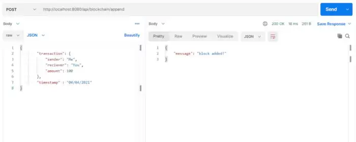 JavaScript与Express区块链入门教程:测试追加新区块
