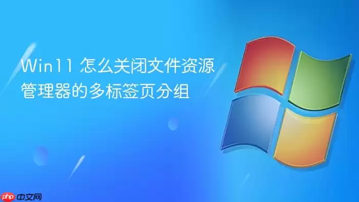 Win11 怎么关闭文件资源管理器的多标签页分组
