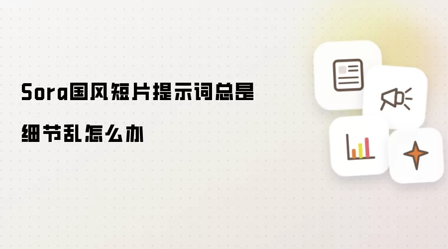 Sora国风短片提示词总是细节乱怎么办