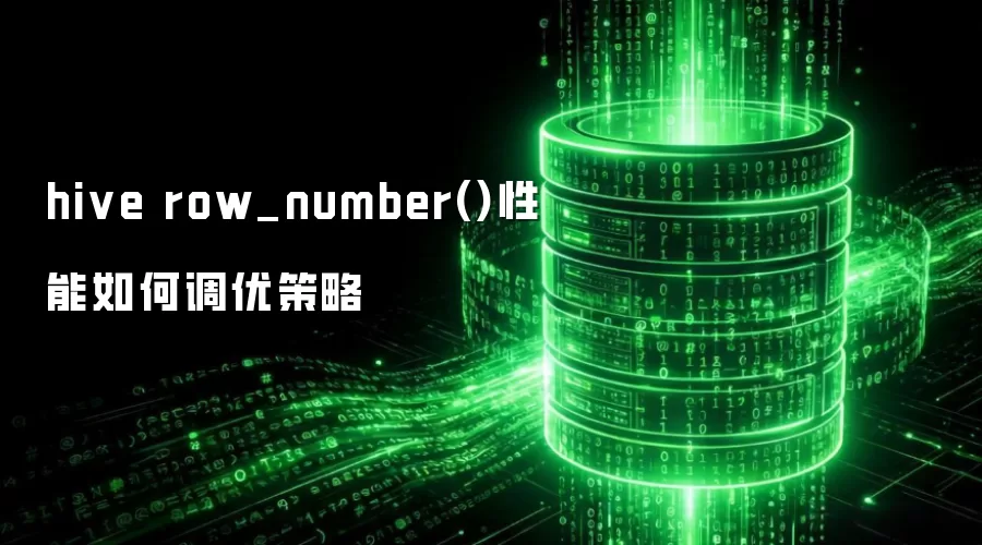 hive row_number()性能如何调优策略