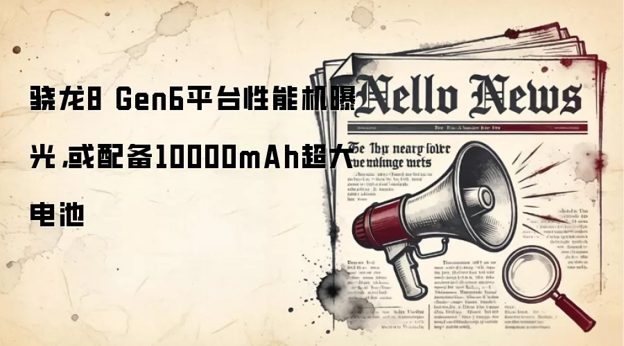 骁龙8 Gen6平台性能机曝光,或配备10000mAh超大电池