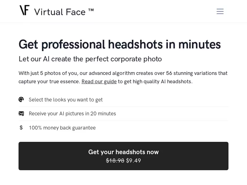 Virtual Face : 分钟级高质量专业头像生成