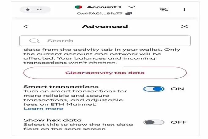 MetaMask Gas Station 启用教程，需先打开 Smart Transactions