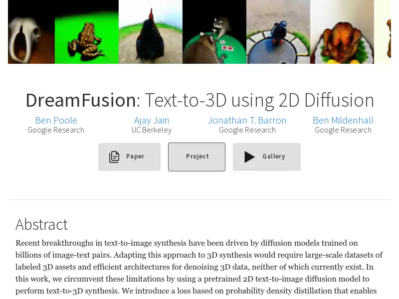 DreamFusion : 基于2D扩散的文本到3D生成