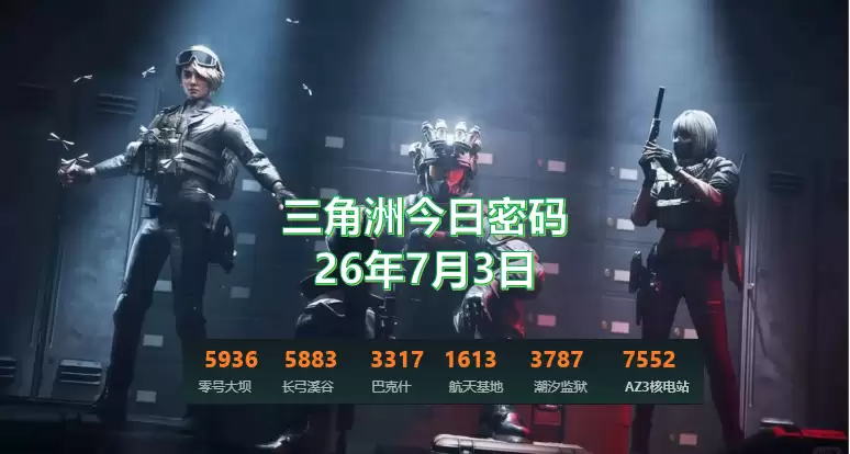 26.7.3三角洲今日密码是多少?三角洲今日密码、今日特情处制造物品分享