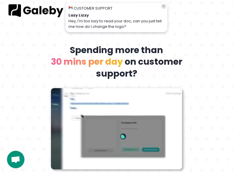Galeby : 智能AI客服助手，解答重复问题2倍快速