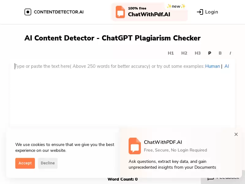 ContentDetector.AI : AI内容检测和ChatGPT抄袭检测