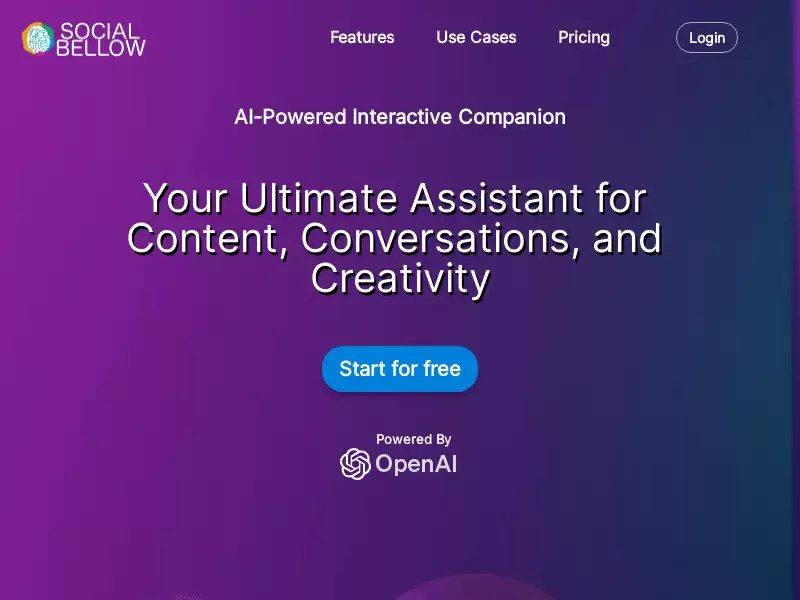 Social Bellow : AI 助手:内容、对话和创意的终极助手