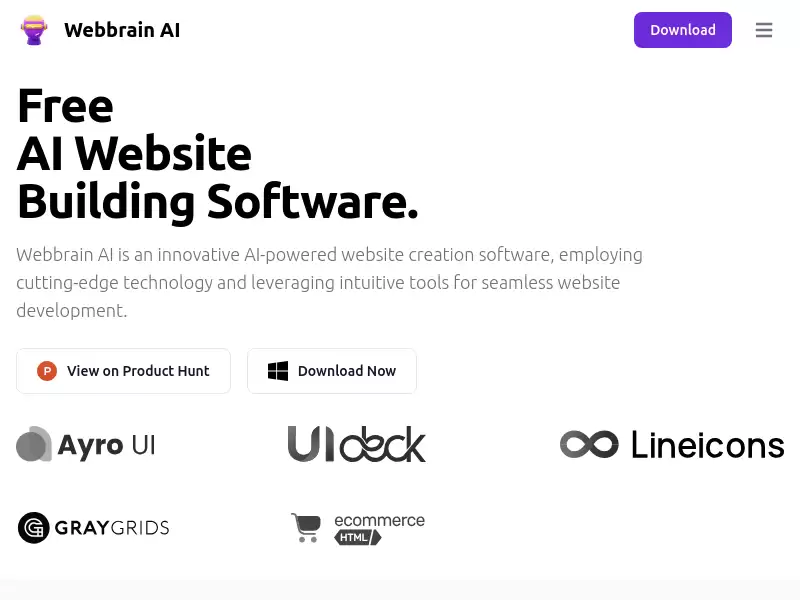 Webbrain AI : AI 驱动的网站创建软件