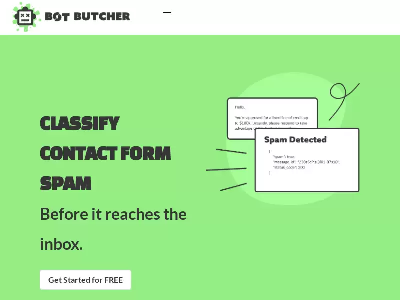 Bot Butcher : 分类联系表单垃圾邮件