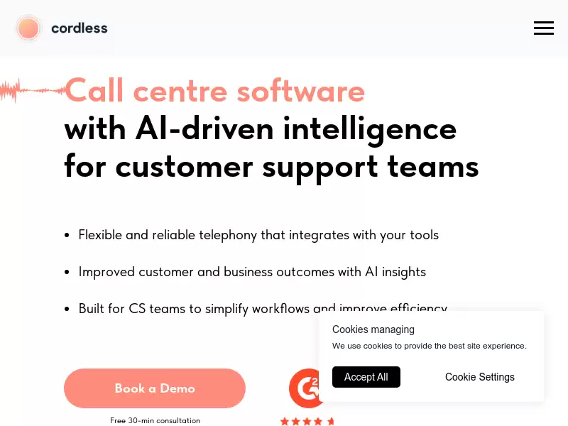 Cordless : AI驱动的联系中心电话系统