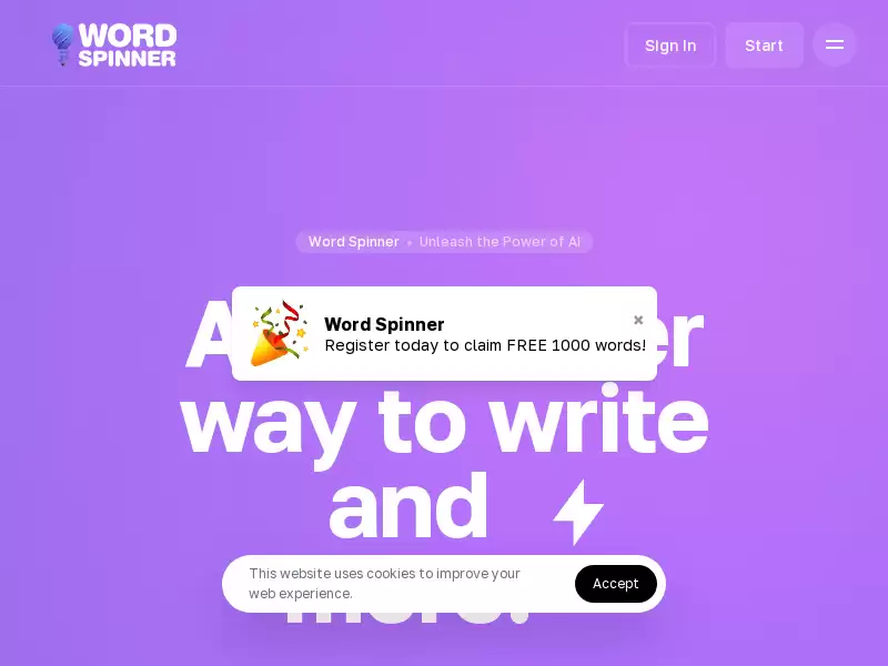 Word Spinner : 创建令人惊叹的内容，10倍速写作